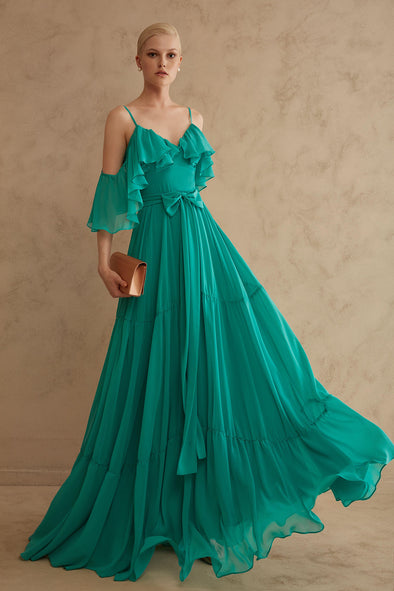 ΦΟΡΕΜΑ ΜΑΧΙ OFF SHOULDER ME ΒΟΛΑΝ