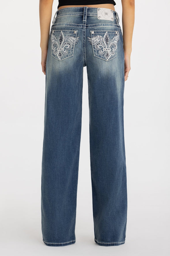 TZIN MISS ME WIDE LEG ΜΕ ΣΧΕΔΙΟ FLEUR DE LIS