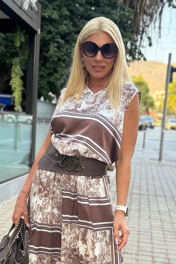 ΜΠΛΟΥΖΑ ΜΕ PRINT JUNGLE ΣΕ ΑΝΕΤΗ ΓΡΑΜΜΗ