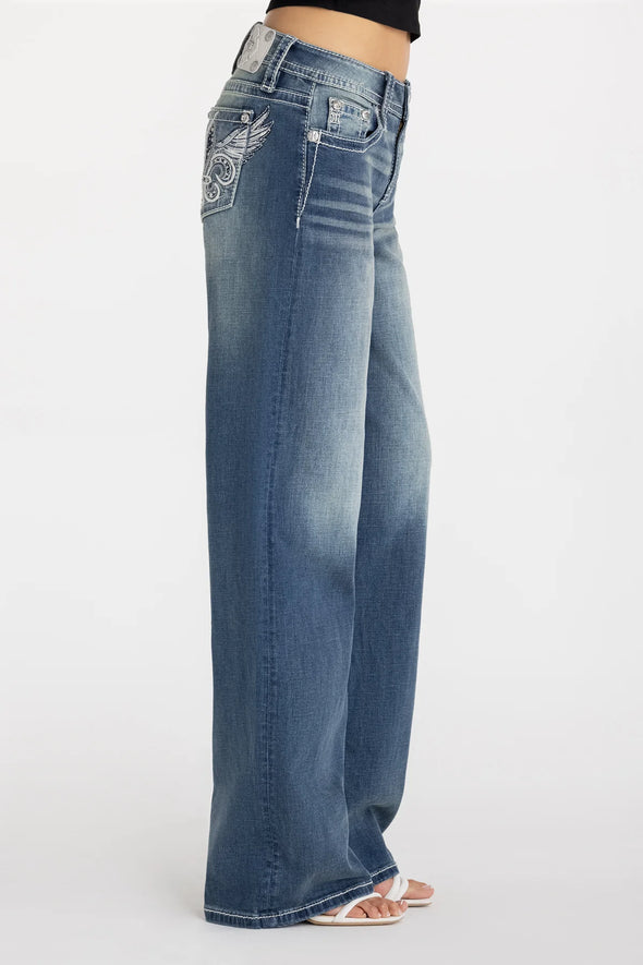 TZIN MISS ME WIDE LEG ΜΕ ΣΧΕΔΙΟ FLEUR DE LIS