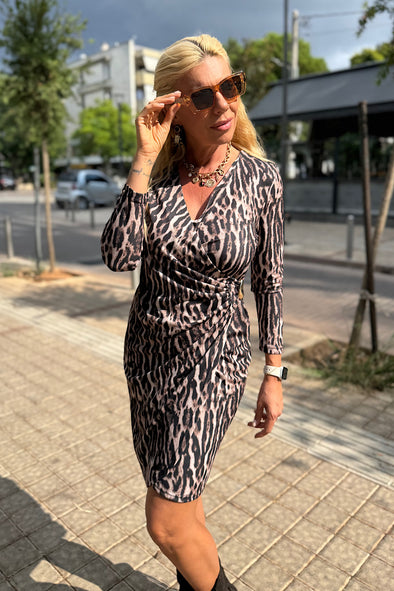ΦΟΡΕΜΑ MIDI KPOYAZE ANIMAL PRINT